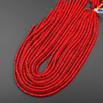 AAA Genuine Red Bamboo Coral Smooth Heishi Wheel Rondelle 5mm 6mm 15.5" Strand