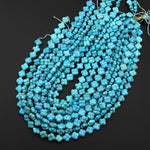 Hand Carved Real Genuine Natural Light Blue Turquoise 3D 4 Leaf Clover 10mm Beads Choose from 5 pcs, 10 pcs, or full 16" Strand
