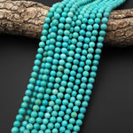 Genuine Natural Aqua Blue Green Turquoise 6mm Round Beads 15.5" Strand B1634