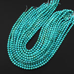 Genuine Natural Aqua Blue Green Turquoise 6mm Round Beads 15.5" Strand B1634
