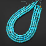 Genuine Natural Arizona Turquoise Heishi Beads 8mm 10mm Real Blue Turquoise 15.5" Strand
