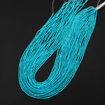 Genuine Natural Arizona Blue Turquoise 2mm Smooth Round Beads 15.5" Strand B1639