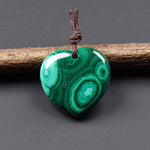 AAA Natural Green Malachite Heart Pendant 28mm Gemstone OP2744