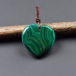 AAA Natural Green Malachite Heart Pendant 28mm Gemstone OP2744