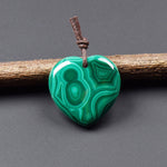 AAA Natural Green Malachite Heart Pendant 28mm Gemstone OP2745