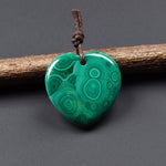AAA Natural Green Malachite Heart Pendant 28mm Gemstone OP2745