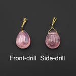 AAA Translucent Natural Madagascar Pink Rose Quartz Freeform Teardrop Pendant Gemstone