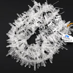 AAA Natural Tibetan Quartz Beads Points Top Side Drilled Real Thin Fine Crystal Quartz Spike 15.5" Strand