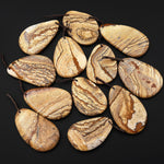 Natural Desert Jasper Freeform Teardrop Pendant Gemstone Focal Bead