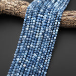 AA Natural Stormy Blue Santa Maria Aquamarine Smooth 5mm Round Beads Gemstone 15.5" Strand