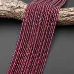AAA Faceted Natural Raspberry Rhodolite Garnet 3mm Rondelle Reddish Purple Gemstone Beads 15.5" Strand