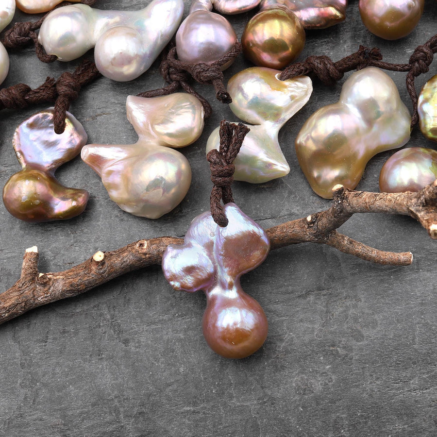 Large Natural Freshwater Baroque Ming Pearl Pendant