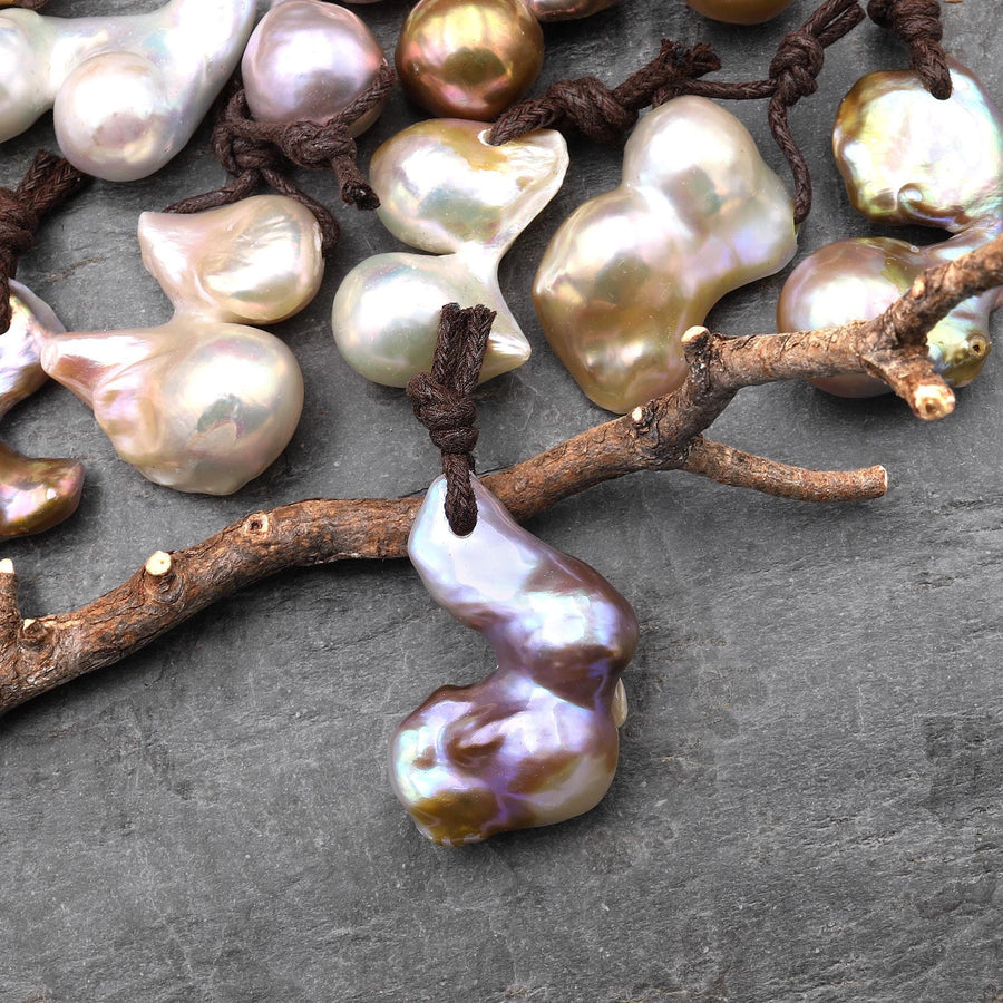 Large Natural Freshwater Baroque Ming Pearl Pendant A4