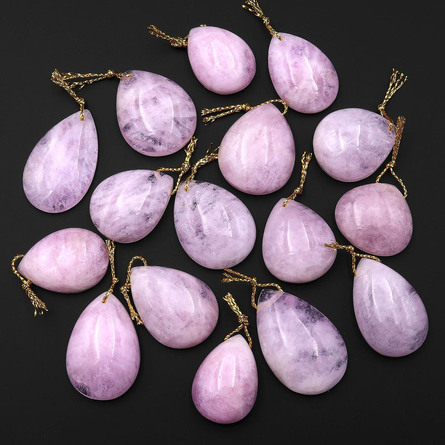 Rare Natural Lilac Pink Morganite Pendant Beryl Aquamarine Teardrop Gemstone