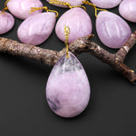 Rare Natural Lilac Pink Morganite Pendant Beryl Aquamarine Teardrop Gemstone