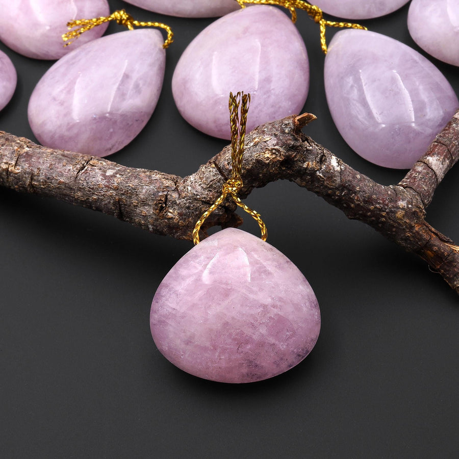 Rare Natural Lilac Pink Green Morganite Pendant Beryl Aquamarine Teardrop Gemstone A4