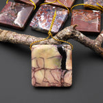 Natural Butterfly Jasper from Mexico Side Drilled Square Pendant