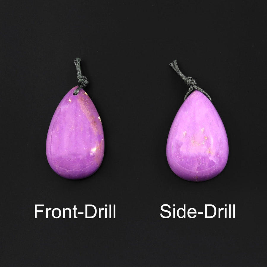 Natural Lavender Purple Phosphosiderite Teardrop Pendant Gemstone