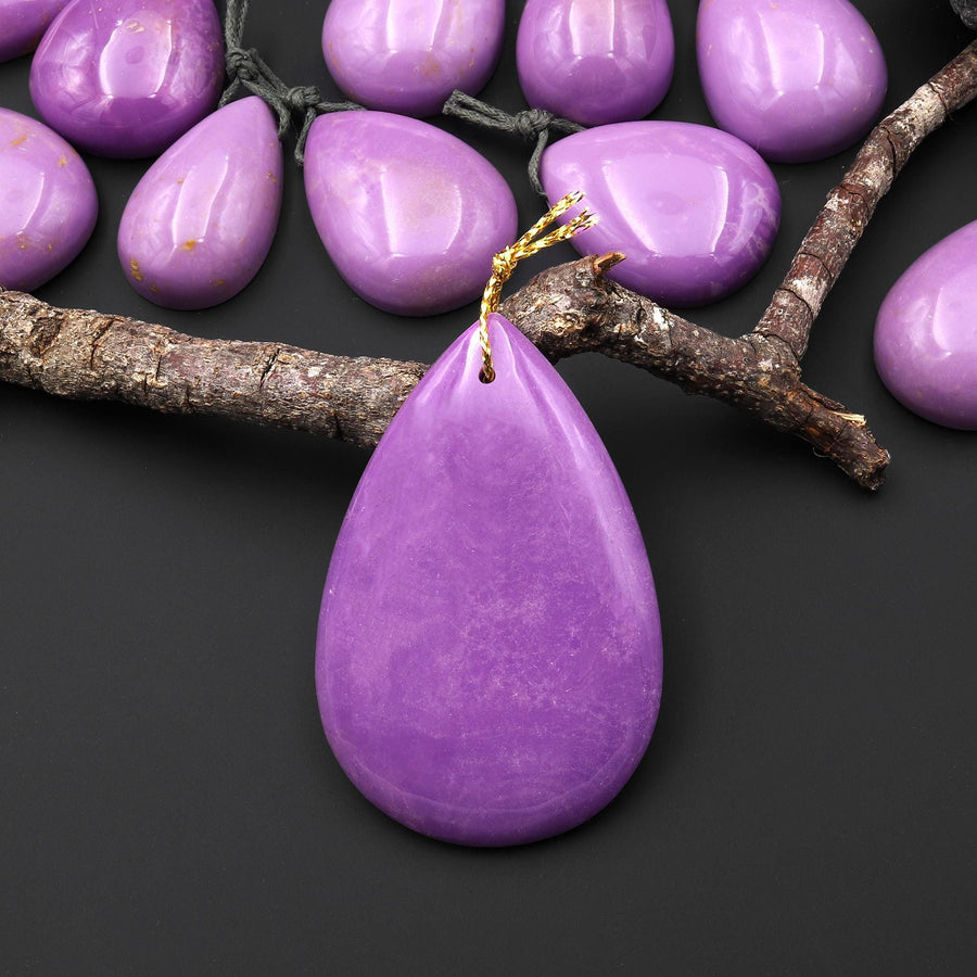Natural Lavender Purple Phosphosiderite Teardrop Pendant Gemstone A1
