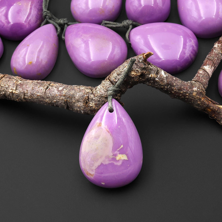 Natural Lavender Purple Phosphosiderite Teardrop Pendant Gemstone A4