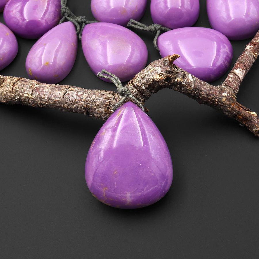 Natural Lavender Purple Phosphosiderite Teardrop Pendant Gemstone A10
