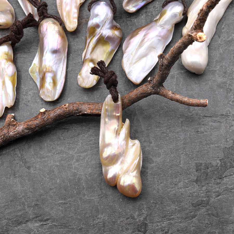 Large Natural Freshwater Baroque Blister Pearl Pendant