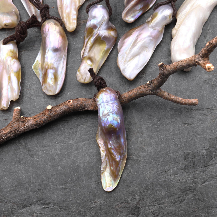 Large Natural Freshwater Baroque Blister Pearl Pendant