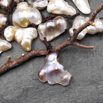 Large Natural Freshwater Baroque Blister Pearl Pendant Wild Shapes