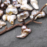 Large Natural Freshwater Baroque Blister Pearl Pendant Wild Shapes
