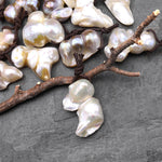 Large Natural Freshwater Baroque Blister Pearl Pendant Wild Shapes