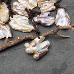 Natural Freshwater Baroque Blister Pearl Pendant Wild Shapes PDT0790