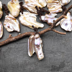 Natural Freshwater Baroque Blister Pearl Pendant Wild Shapes PDT0790