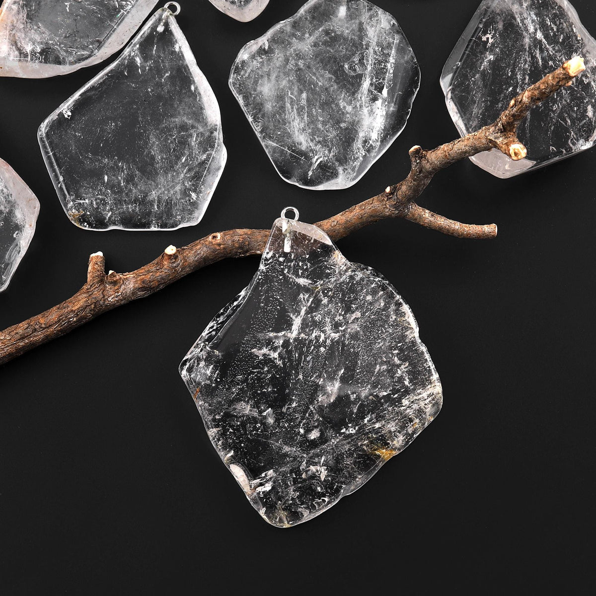 Large Translucent Natural Rock Quartz Freeform Slab Pendant A1 ...
