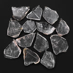 Large Translucent Natural Rock Quartz Freeform Slab Pendant A1