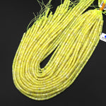 Natural Lemon Jade 4mm Heishi Gemstone Beads 15.5" Strand