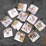 Natural Mother of Pearl Diamond Square Pendant Iridescent Golden Baroque Blister Pearl Jewelry