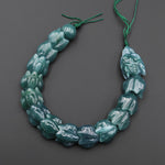 AAA Hand Carved Natural Guatemalan Jade Dragon Beads 8" Strand