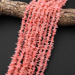 Super Thin fine Genuine Pink Coral Branch Beads Center Drilled Freeform Stick 15.5" Strand