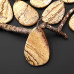 Natural Desert Jasper Freeform Teardrop Pendant Gemstone Focal Bead