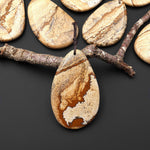 Natural Desert Jasper Freeform Teardrop Pendant Gemstone Focal Bead