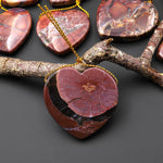 Natural Butterfly Jasper from Mexico Side Drilled Heart Pendant