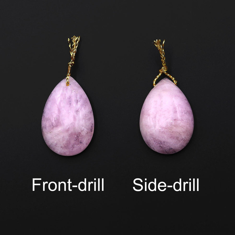 Rare Natural Lilac Pink Morganite Pendant Beryl Aquamarine Teardrop Gemstone