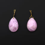 Rare Natural Lilac Pink Morganite Pendant Beryl Aquamarine Teardrop Gemstone