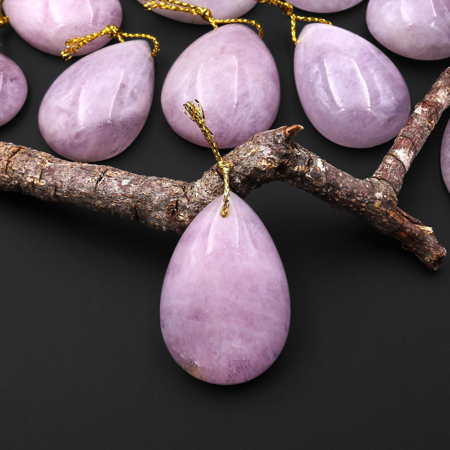 Rare Natural Lilac Pink Morganite Pendant Beryl Aquamarine Teardrop Gemstone