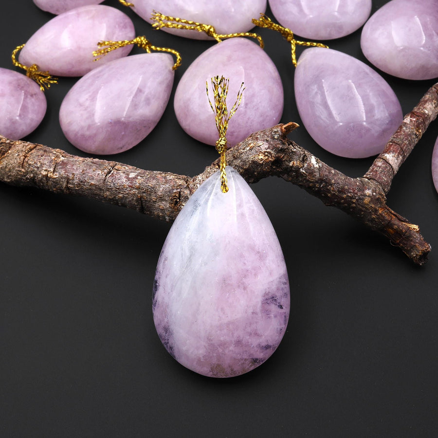 Rare Natural Lilac Pink Green Morganite Pendant Beryl Aquamarine Teardrop Gemstone A2