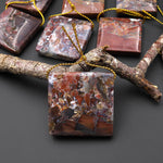 Natural Butterfly Jasper from Mexico Side Drilled Square Pendant