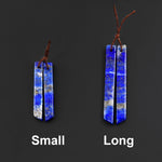 Natural Blue Lapis Earring Pair Modern Long Beveled Rectangle Spike Matched Gemstone Beads
