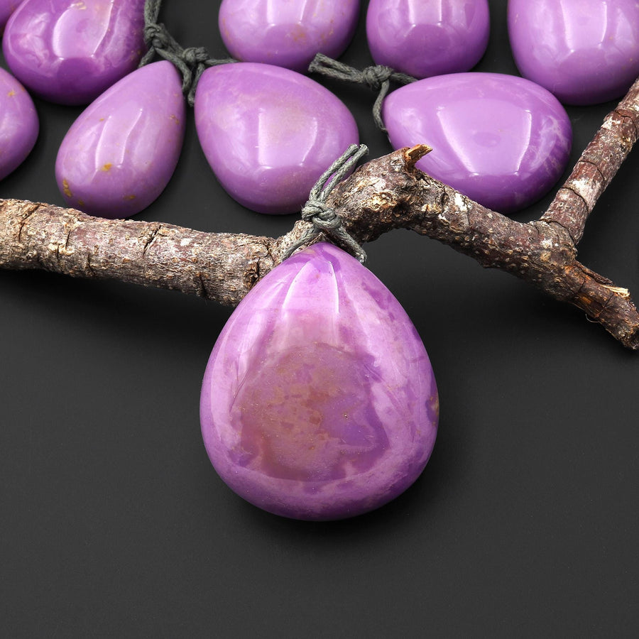 Natural Lavender Purple Phosphosiderite Teardrop Pendant Gemstone