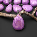 Natural Lavender Purple Phosphosiderite Teardrop Pendant Gemstone