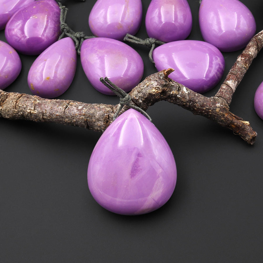 Natural Lavender Purple Phosphosiderite Teardrop Pendant Gemstone